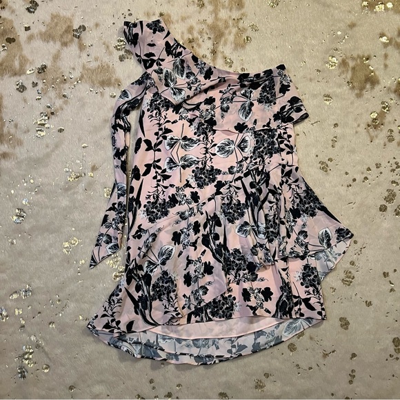 NWT Parker XS Pure Paradise One-Shoulder Pink Mini Dress. Retail price: $348.00 - Picture 6 of 10